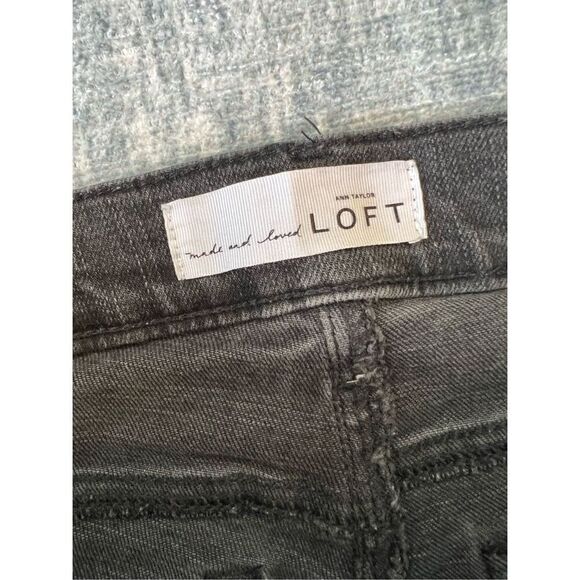 Loft Black Legging Crop Denim Jeans Size 2 / 26" - Picture 3 of 6